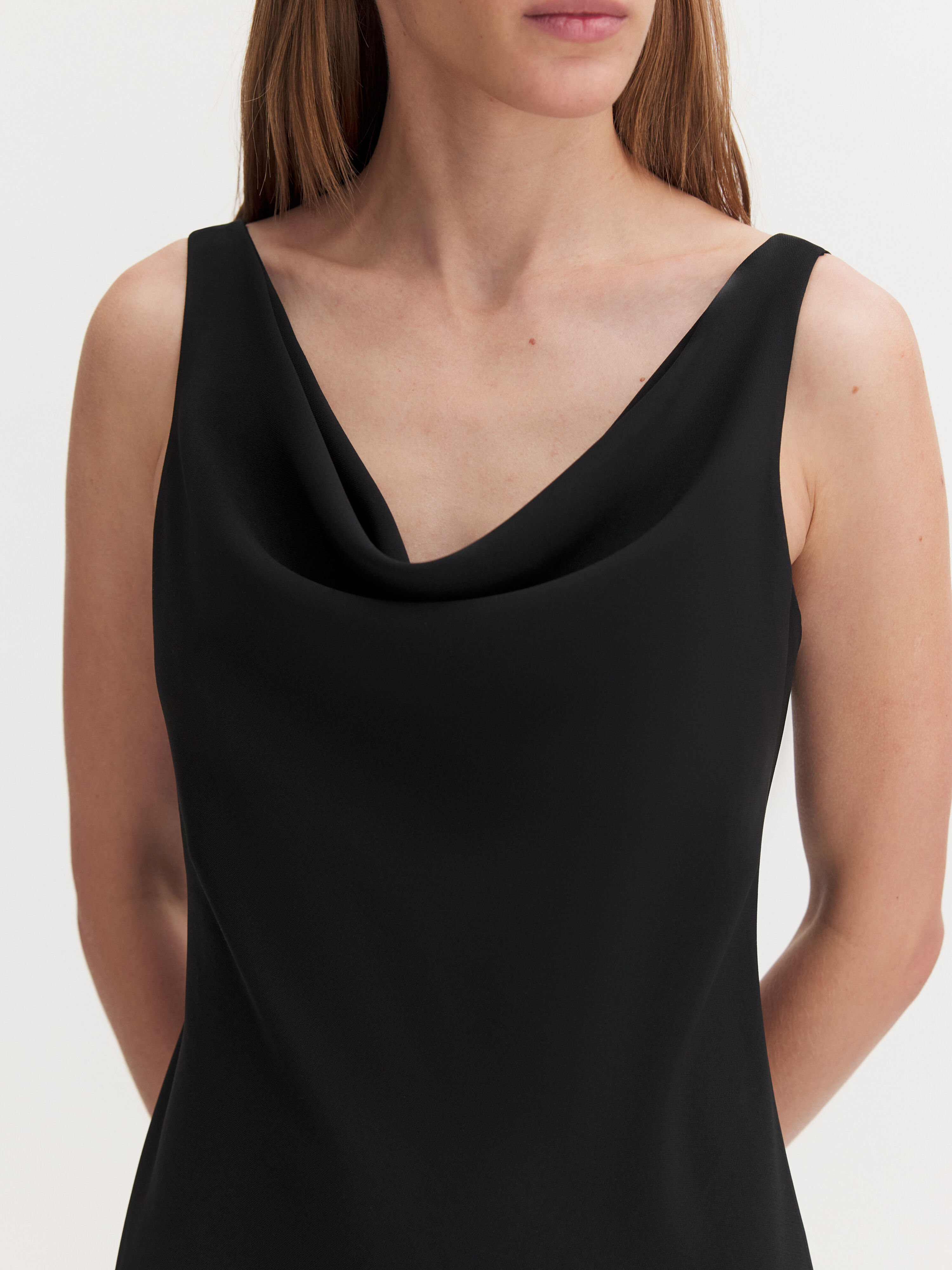32925-1433-FilippaK-Draped Waterfall Dress Black-5 1